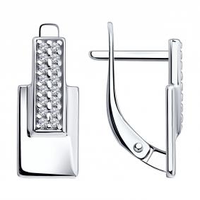 Серебряные серьги Diamant 94-120-02443-1 с фианитом 94-120-02443-1 фото