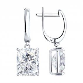 Серебряные серьги Diamant 94-121-00082-1 с фианитом 94-121-00082-1 фото