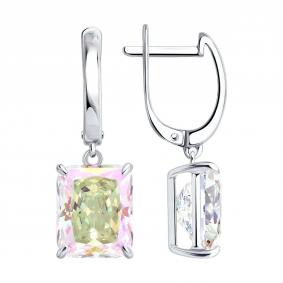 Серебряные серьги Diamant 94-121-00082-2 с фианитом 94-121-00082-2 фото