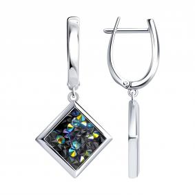 Серебряные серьги Diamant с кристальной тканью 94-121-00098-2 94-121-00098-2 фото