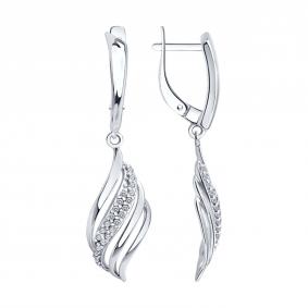 Серебряные серьги Diamant 94-121-00197-1 с фианитом 94-121-00197-1 фото