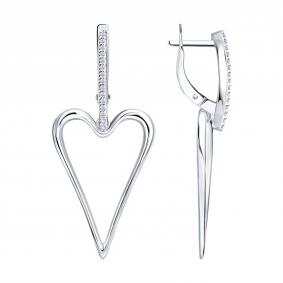 Серебряные серьги Diamant 94-121-00207-1 с фианитом 94-121-00207-1 фото