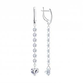 Серебряные серьги Diamant 94-121-00255-1 с фианитом 94-121-00255-1 фото