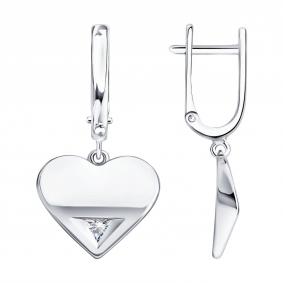 Серебряные серьги Diamant 94-121-00271-1 с фианитом 94-121-00271-1 фото