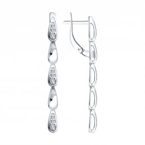 Серебряные серьги Diamant 94-121-00275-1 с фианитом 94-121-00275-1 фото