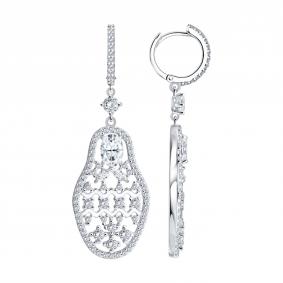 Серебряные серьги Diamant 94-121-00276-1 с фианитом 94-121-00276-1 фото