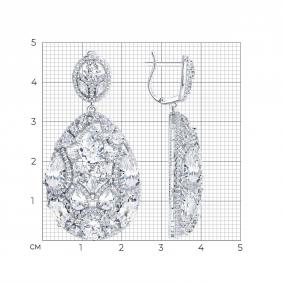 Серебряные серьги Diamant 94-121-00289-1 с фианитом 94-121-00289-1 фото