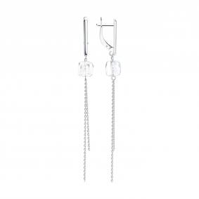 Серебряные серьги Diamant 94-121-00294-1 с ювелирным кристаллом 94-121-00294-1 фото