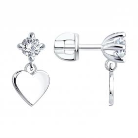 Серебряные серьги Diamant 94-121-00297-1 с фианитом 94-121-00297-1 фото