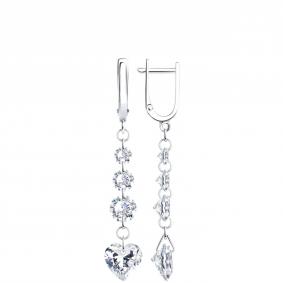 Серебряные серьги Diamant 94-121-00516-1 с фианитом 94-121-00516-1 фото