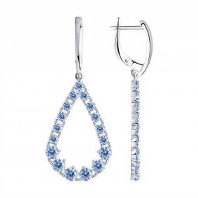 Серебряные серьги Diamant 94-121-00558-1 с фианитом 94-121-00558-1 фото