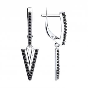 Серебряные серьги Diamant 94-121-01577-1 с фианитом 94-121-01577-1 фото