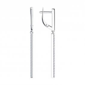 Серебряные серьги Diamant 94-121-01594-2 с фианитом 94-121-01594-2 фото