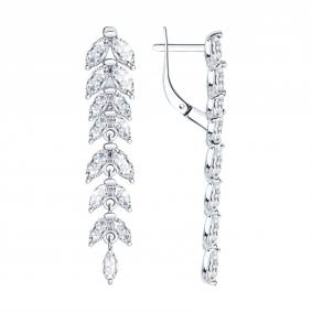 Серебряные серьги Diamant 94-121-02172-5 с фианитом 94-121-02172-5 фото