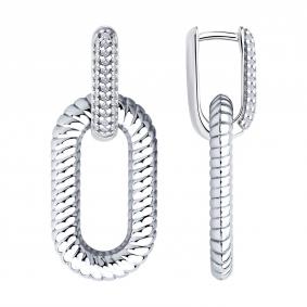 Серебряные серьги-трансформеры Diamant с фианитом 94-121-02246-2 94-121-02246-2 фото