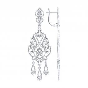 Серебряные серьги Diamant 94-121-02381-1 94-121-02381-1 фото