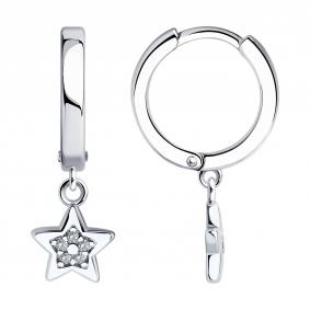 Серебряные серьги Diamant 94-121-02631-1 с фианитом 94-121-02631-1 фото