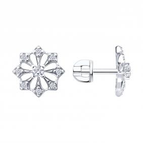 Серебряные серьги Diamant 94-122-00084-1 с фианитом 94-122-00084-1 фото