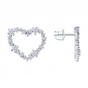 Серебряные серьги Diamant 94-122-00096-1 с фианитом 94-122-00096-1 фото