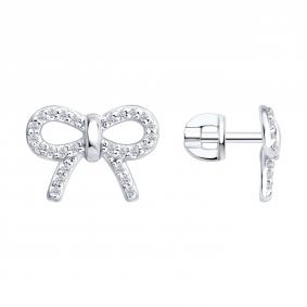 Серебряные серьги Diamant 94-122-00100-1 с фианитом 94-122-00100-1 фото