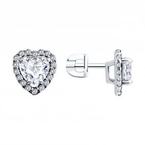 Серебряные серьги Diamant 94-122-00122-2 с фианитом 94-122-00122-2 фото