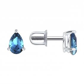 Серебряные серьги Diamant 94-122-00211-2 с ювелирным кристаллом 94-122-00211-2 фото