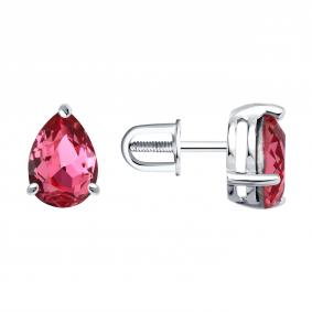 Серебряные серьги Diamant 94-122-00220-1 с ювелирным кристаллом 94-122-00220-1 фото