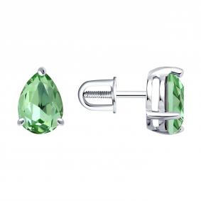 Серебряные серьги Diamant 94-122-00220-2 с ювелирным кристаллом 94-122-00220-2 фото