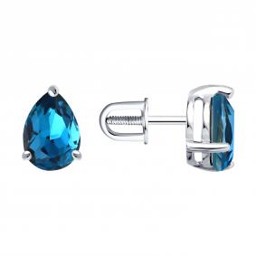 Серебряные серьги Diamant 94-122-00220-3 с ювелирным кристаллом 94-122-00220-3 фото