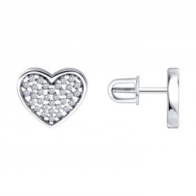 Серебряные серьги Diamant 94-122-00268-1 с фианитом 94-122-00268-1 фото