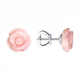 Серебряные серьги Diamant 94-122-00479-1 с перламутром 94-122-00479-1 фото