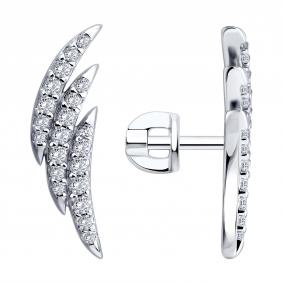 Серебряные серьги Diamant 94-122-00523-1 с фианитом 94-122-00523-1 фото