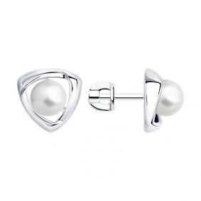 Серебряные серьги Diamant 94-122-01139-1 с жемчугом 94-122-01139-1 фото