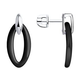 Серебряные серьги Diamant 94-122-01307-2 с керамикой 94-122-01307-2 фото