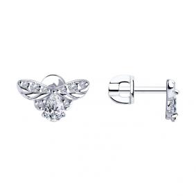 Серебряные серьги Diamant 94-122-01314-1 с фианитом 94-122-01314-1 фото