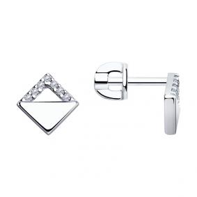 Серебряные серьги Diamant 94-122-01422-1 с фианитом 94-122-01422-1 фото