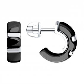 Серебряные серьги Diamant 94-122-01454-1 с керамикой 94-122-01454-1 фото