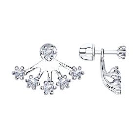 Серебряные серьги-трансформеры Diamant с фианитом 94-122-01489-1 94-122-01489-1 фото