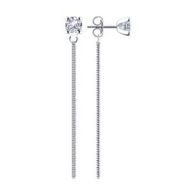 Серебряные серьги Diamant 94-122-01494-1 с фианитом 94-122-01494-1 фото