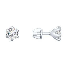 Серебряные серьги Diamant 94-122-01651-1 с фианитом 94-122-01651-1 фото