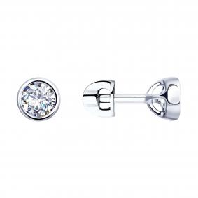 Серебряные серьги Diamant 94-122-01652-1 с фианитом 94-122-01652-1 фото