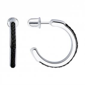 Серебряные серьги Diamant с элементом из текстиля 94-122-01892-1 94-122-01892-1 фото