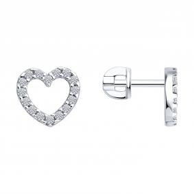 Серебряные серьги Diamant 94-122-02257-1 с фианитом 94-122-02257-1 фото