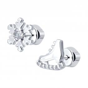 Серебряные серьги Diamant 94-122-02284-1 с фианитом 94-122-02284-1 фото