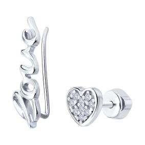 Серебряные серьги Diamant 94-122-02295-1 с фианитом 94-122-02295-1 фото