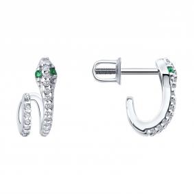 Серебряные серьги Diamant 94-122-02312-1 с фианитом 94-122-02312-1 фото