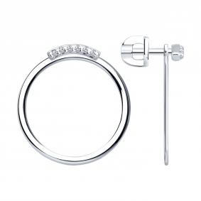 Серебряные серьги-трансформеры Diamant с фианитом 94-122-02379-1 94-122-02379-1 фото