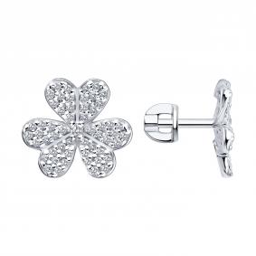 Серебряные серьги Diamant 94-122-02451-1 с фианитом 94-122-02451-1 фото
