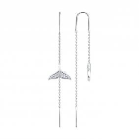 Серебряные серьги Diamant 94-123-00011-1 с фианитом 94-123-00011-1 фото