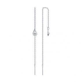 Серебряные серьги Diamant 94-123-01438-1 с фианитом 94-123-01438-1 фото